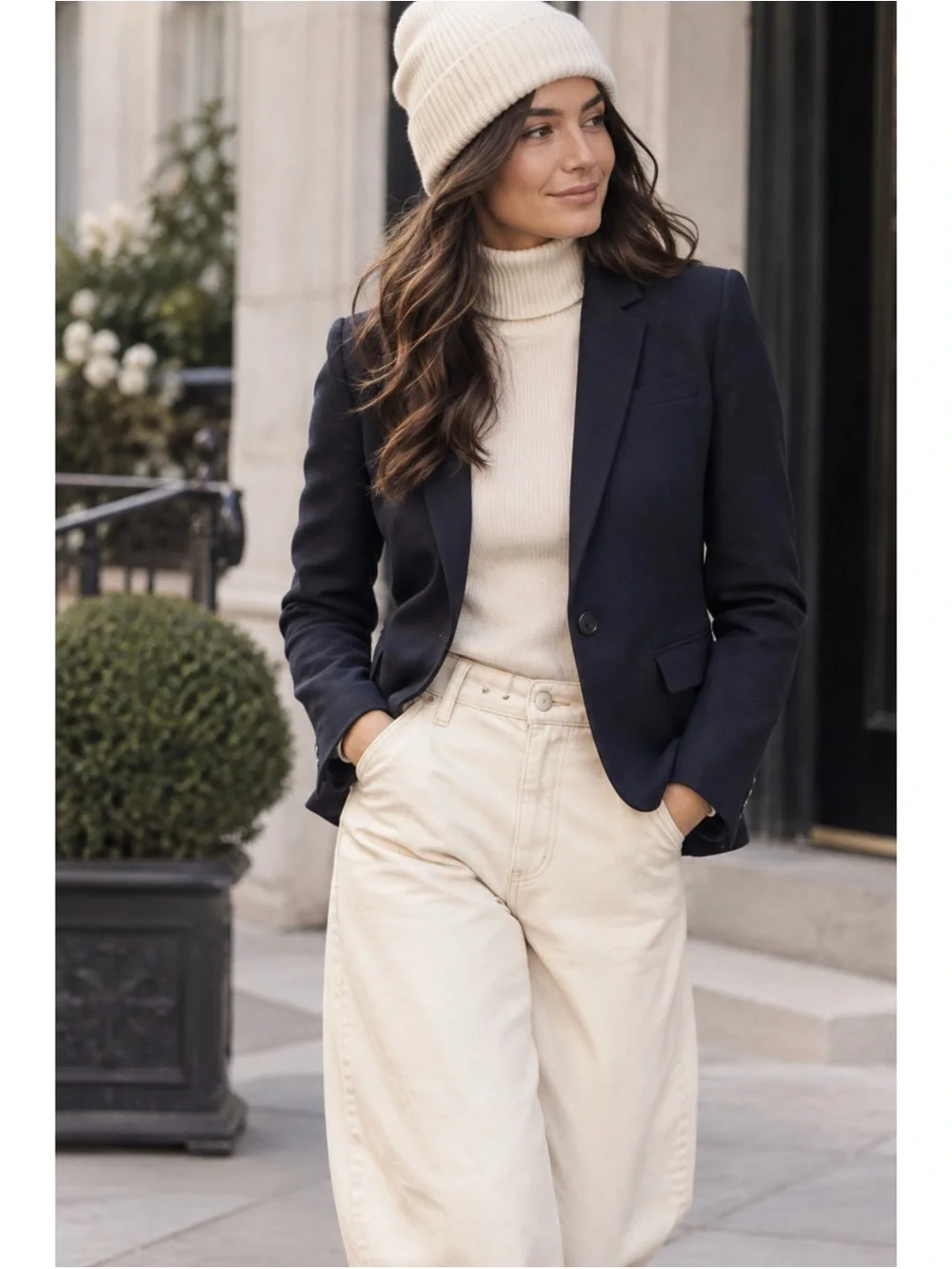 J.Crew Regent Blazer in Navy Blue Wool Bland Size 8 ~ Pristine